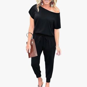 Elegant Black Off-Shoulder Jumpsuit